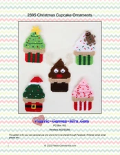 Christmas Cupcake Ornaments-Plastic Canvas Pattern or Kit