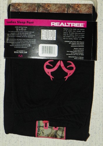 REALTREE Ladies Camo Sleep Pants Black #SLP1221 ~ XL ~ NEW - Picture 4 of 8