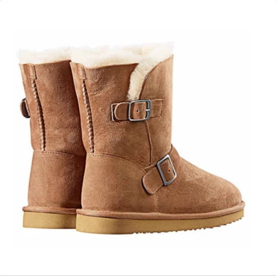 Kirkland 签名女孩剪绒扣靴带钉子(栗色,尺寸 K 1) — 第 2/2 张图片