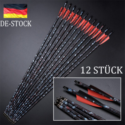 TOPARCHERY 12 Stk.Bogenschießen 30 Zoll Jagdpfeile Carbon pfeile SPINE 500