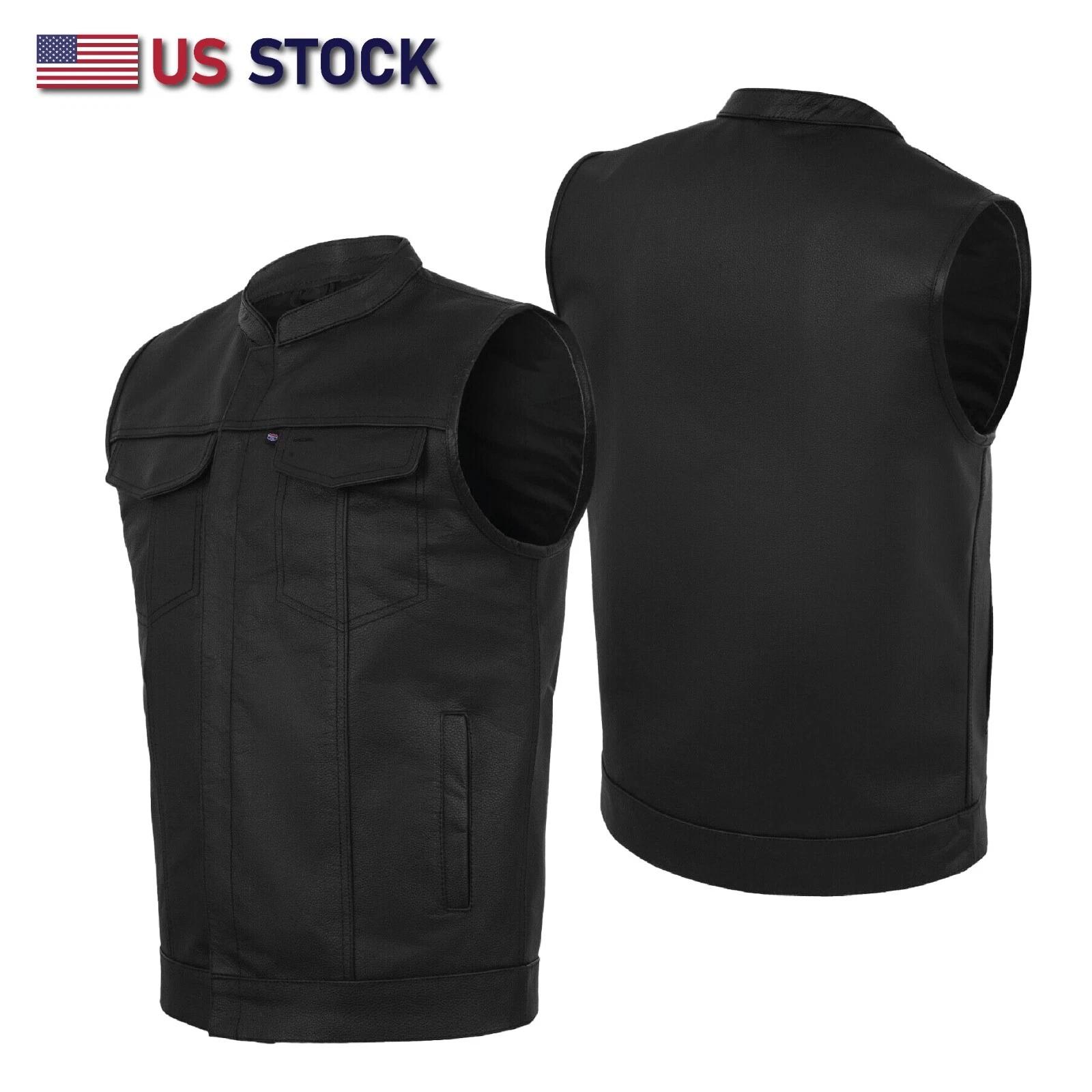 SOA Men's Leather Vest Anarchy Motorcycle Biker Club Concealed Carry Outlaws
Opens in a new window o