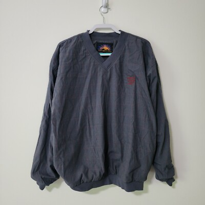 Vintage NWT Sun Mountain Golf BBRC 2003 Open Mens V-Neck Jacket Grey Plaid Sz L