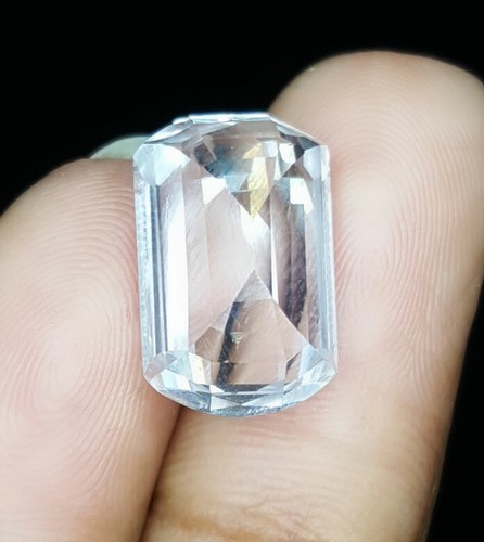 Natural White Sapphire 9.38 Ct Loose Gemstone Certified Ring Size Sapphire Gem - Picture 3 of 10