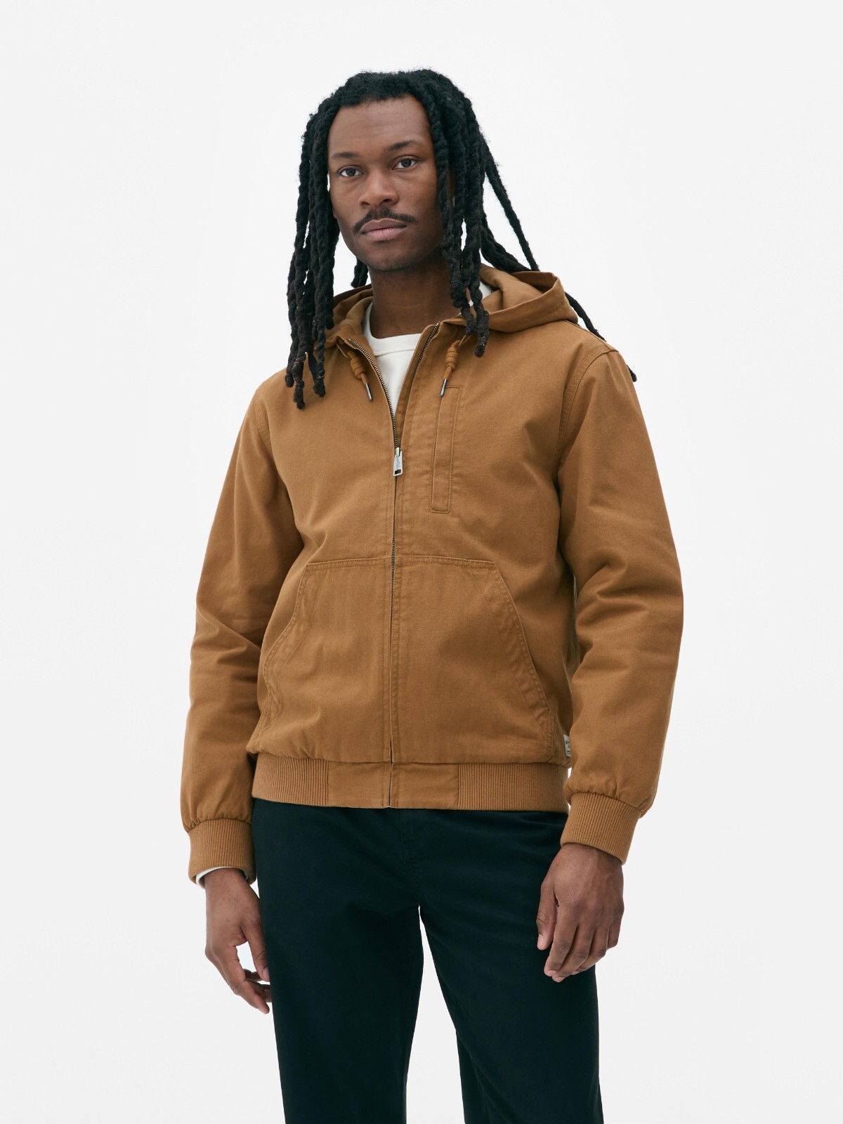 NWT Men's The Stronghold Tan Heavyweight Hooded Canvas Utility Chore Work Jacket