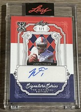 Justin Fields 1/1 Leaf Signature Series Nationals RC Auto RARE