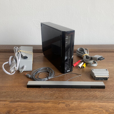 Nintendo Wii Konsole Schwarz black 512MB Spielekonsole PAL mit allen Kabeln