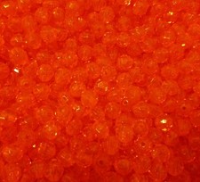 500 Pcs 8mm Translucent Orange Round Crystal Faceted Plastic Craft Beads