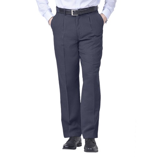 Men's Formal Trouser Hidden Elasticated Waist Smart Casual Pleated Trouser UK - Picture 21 of 27