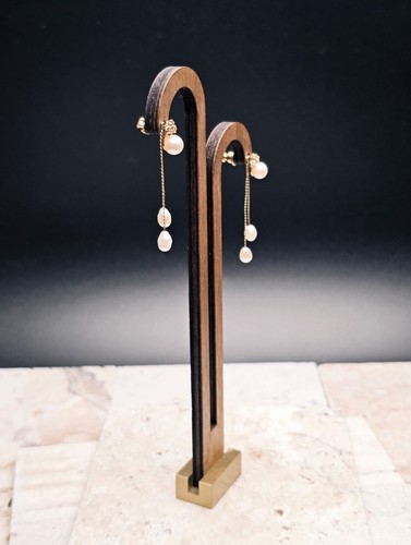 WOW!!! 14k yellow GOLD Pearl, Diamond, Studs with earring Jackets! Day 2 Night! - Picture 2 of 4