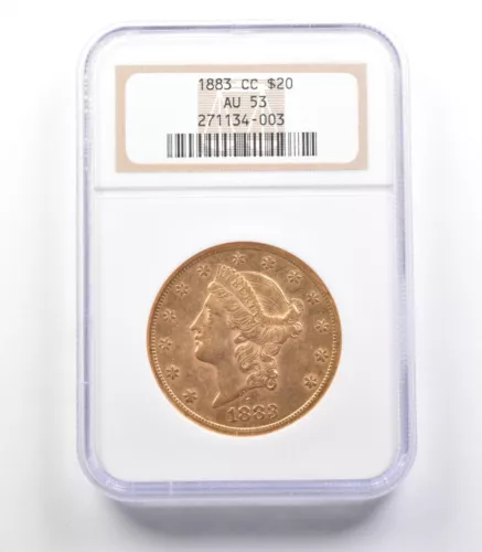 1883-CC $20 Liberty Head Gold Double Eagle AU53 NGC *2487