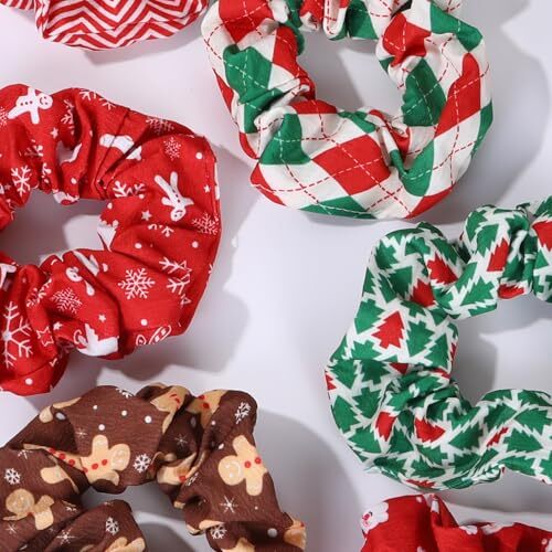 12 PCS Christmas Hair Scrunchies Snowflake Christmas Tree 12pcs christmas-A - Picture 3 of 5