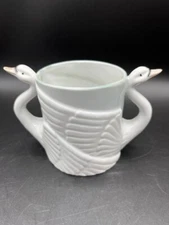 Norcrest Swan Porcelain Cup Double Handled - Made in Korea - VERY RARE!