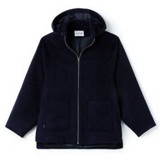 Lacoste Womens Bf0209 Wool & Mohair Short Coat, Marine Navy