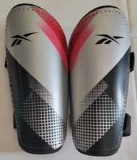 Unisex Size M/L Grey/Black/Pink Reebok Soccer Shin Guards RVSR100A-RD