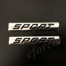 2pcs Metal Chrome Sport Car Trunk Rear Fender Side Emblem Badge Decal Stickers