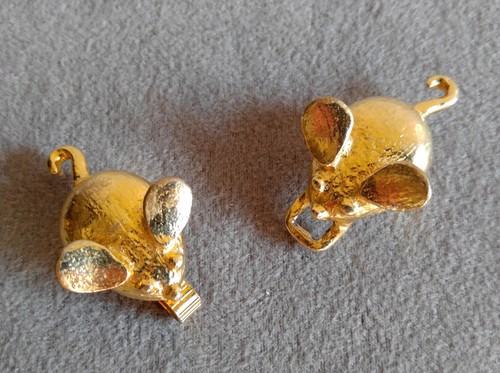 Vintage MiMi Di N 1973 Gold Tone Mouse 