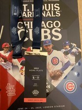 st louis cardinals  V CHICAGO CUBS 24/25 /23 PROGRAM + MLB LANYARD