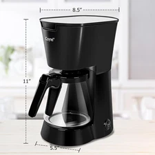 Drip Coffee Machine w/ 750ML Removable Water Reservoir w/ Permanent Filter Black
