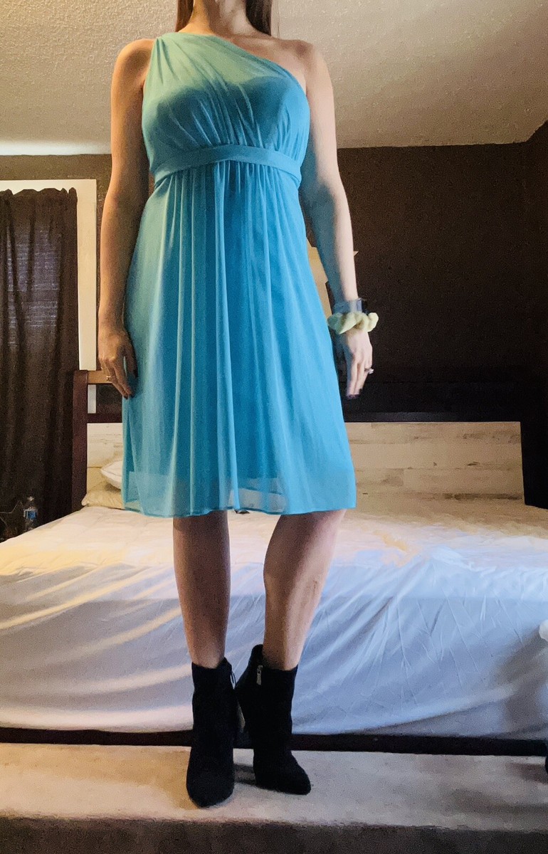 David's Bridal Bridesmaid Dress Size 6 - Color Malibu (teal, turquoise)