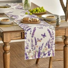 Floral Linen Table Runner Party Decor Reusable Home Table Runner Decorations