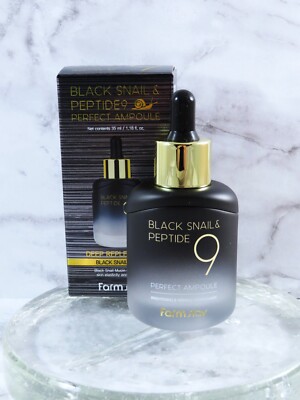 FarmStay Black Snail Mucin & Peptide9 Perfect Ampoule Serum 1.18 Ounce New