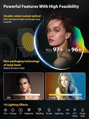 Videoleuchte, Colbor CL330 Lite 330W COB Dauerlicht 2700-6500K Bi-Color CRI96+ - Photo 3/8