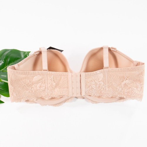 New Torrid Bra Size 46DD Curve Lightly Lined Strapless Multiway Solid Beige Nude - Picture 5 of 6