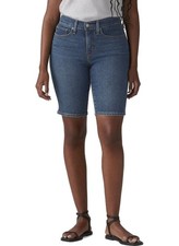 Womens Levis Shaping Stretch Bermuda Denim Jean Shorts Size 22W 10" Inseam