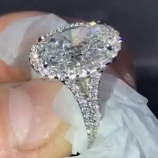 14K White Gold Plated 2.50Ct Lab Created White Diamond Engagement Wedding Ring