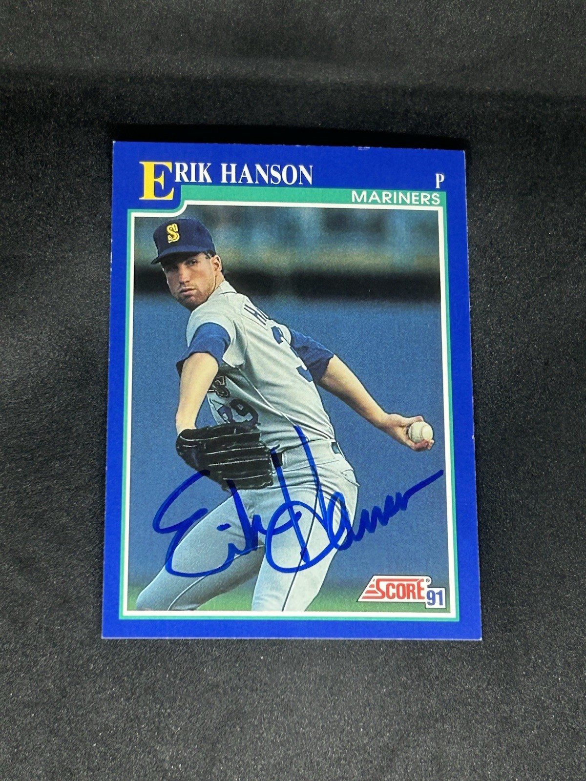 Erik Hanson 1991 Score #486 Seattle Mariners Auto Autographed Signed MLB Card