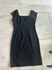 Boston Proper Vtg Little Black Women’s Dress Square Neck Stretch Size 14 / L