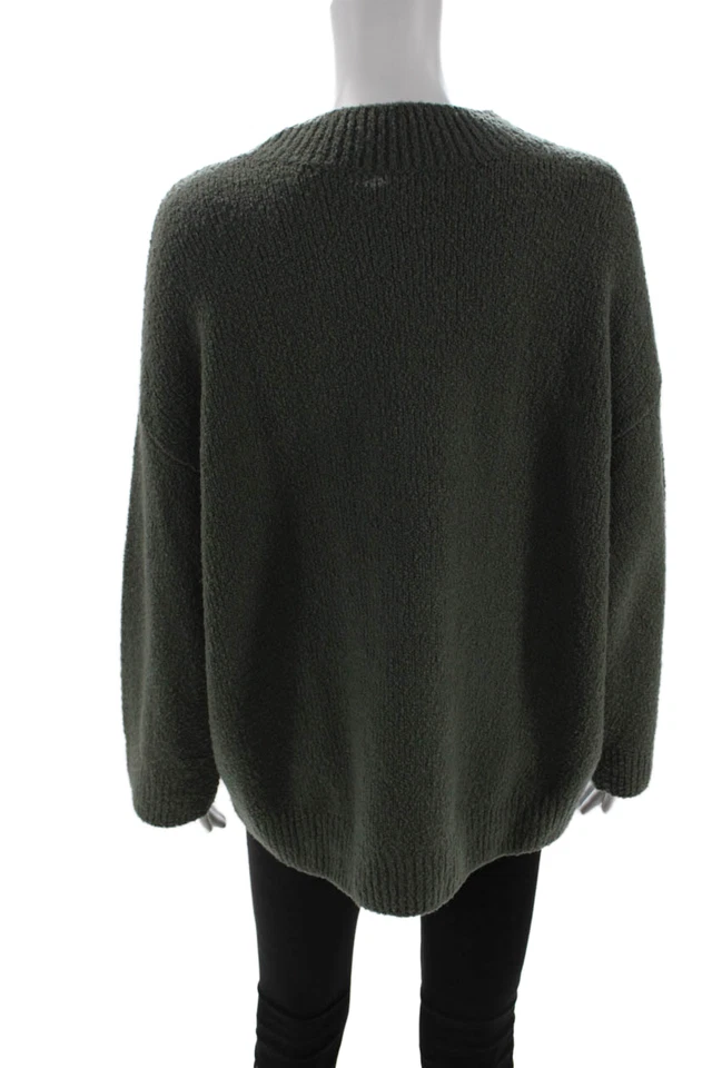 Suéter Pullover Vince Unisex Verde Ejército Cuello Redondo Mezcla Lana Talla S Foto 3 de 4
