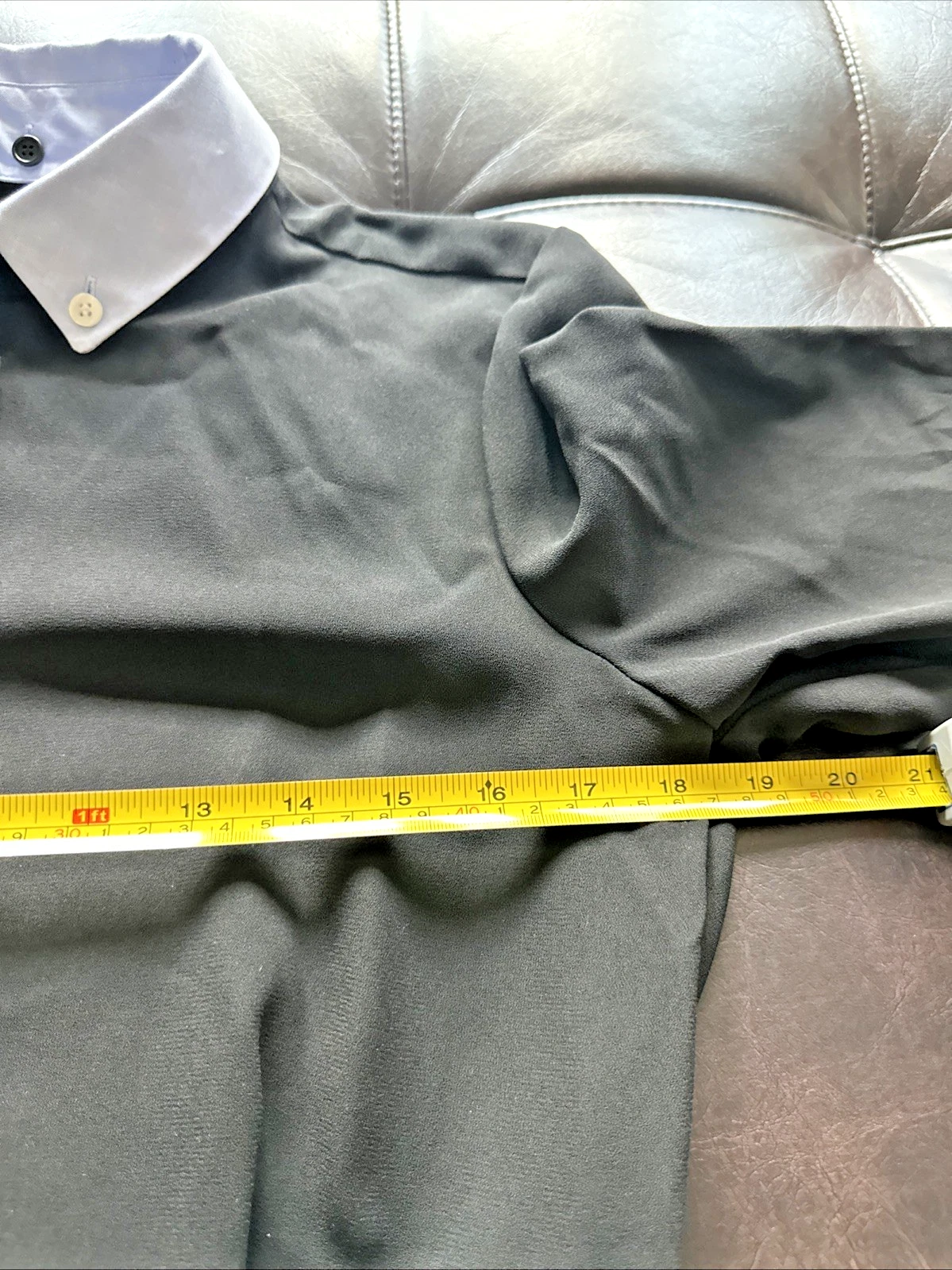 Abito Camicia Coach Donna Taglia 8 Nero Bottoni Svasato Collo Rimovibile Nero