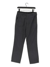 Daniel Grahame Men's Trousers W 32 in Black Polyester with Viscose Chino
