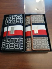 Tommy Hilfiger Logo Clutch Wallet Multi Blue Red or Brown Red New! New in Box