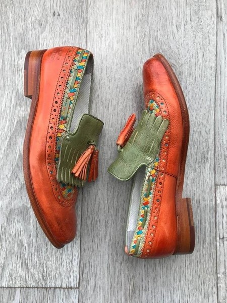 Women Melvin & Hamilton Heels Orange Leather 38.5