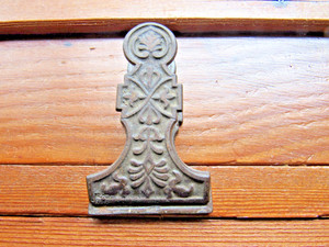 Antique Victorian Eastlake 2 7/8 Inch  Cast Iron Paper Clip Letter Holder,