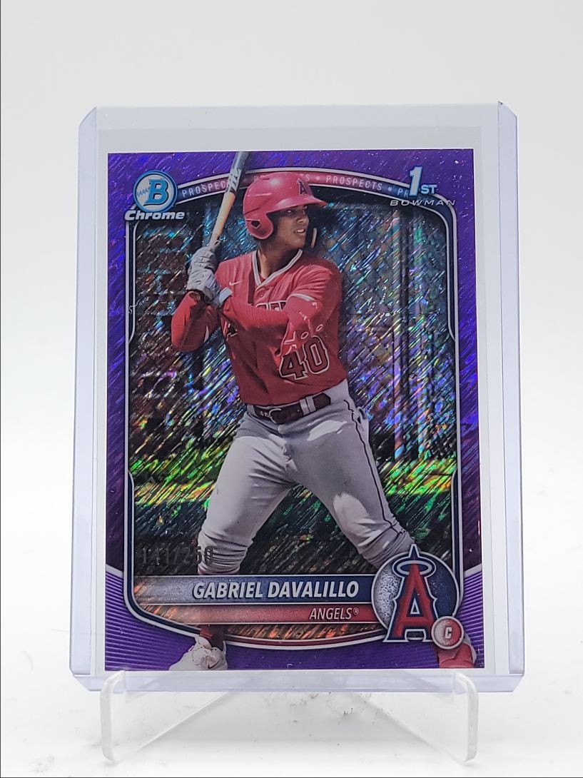 GABRIEL DAVALILLO 2025 BOWMAN CHROME 1ST PURPLE SHIMMER ANGELS B /250 Q3967