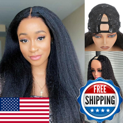 Dsekcain Yaki Straight V Part Wig Human Hair Glueless Clip In 100 Real Human