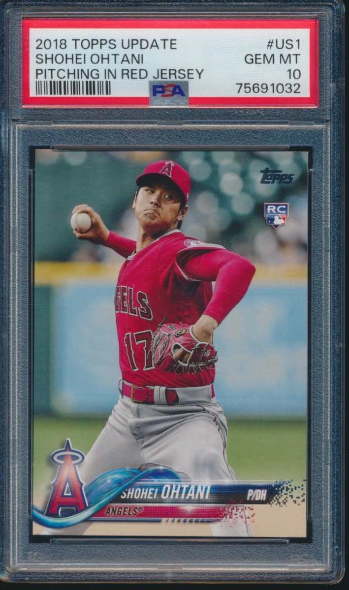 PSA 10 SHOHEI OHTANI 2018 TOPPS UPDATE PITCHING RED JERSEY LA