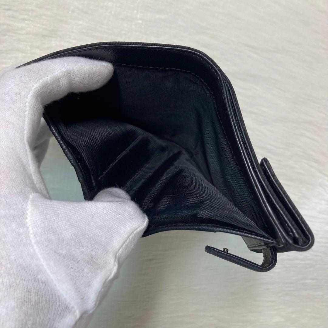 PRADA two fold nylon leather triangular frame bla… - image 7