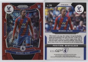 2021-22 Panini Prizm Premier League Red Mojo /159 Michael Olise #296 Rookie RC