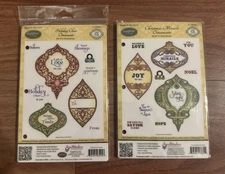 Spellbinders JustRite Cling Stamps, CHRISTMAS MIRACLE, HOLIDAY CHEER, 2-PK