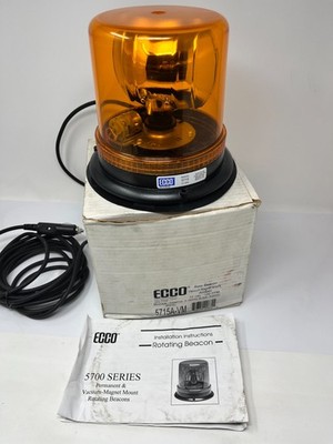 Amber Rotating Beacon ECCO 5715A Vacuum Mount, 12-VDC Auto Road Caution 100-FPM
