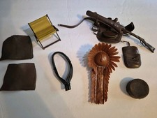 Vintage 1960s Marx Johnny West Accessories Lot Saddle Bags Blanket , Chair, Etc.