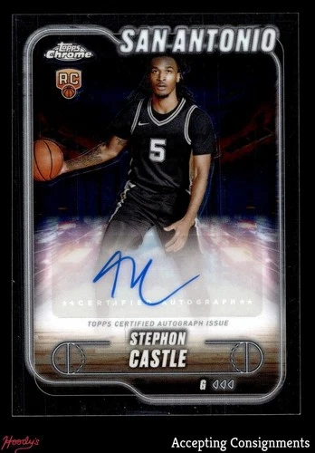 2024-25 Topps Chrome Autographs Stephon Castle RC ROOKIE AUTO Spurs