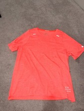 Nike Miler Running Shirt Men's L Peach Short Sleeve Dri Fit Active Adult New
