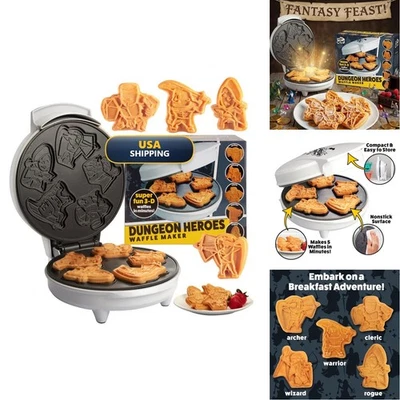Dungeon Heroes Elektrisches Mini Waffeleisen Zauberer Kämpfer Kleriker - Bild 1 von 4