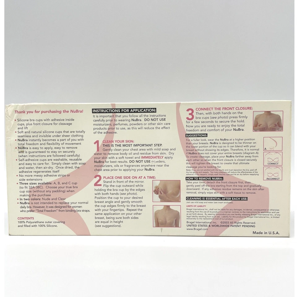 Женский клейкий силиконовый бюстгальтер NuBra чашка мокко без бретелек без спинки N108 - Изображение 2 из 4