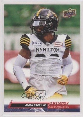 2023 Upper Deck CFL Exclusives 69/100 Alden Darby #36 4z8